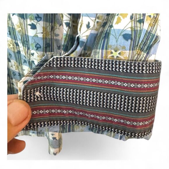 Robert Graham Mens 2XL Shirt Floral Checks Flip Cuff Dress Casual Button-Up - Picture 3 of 7